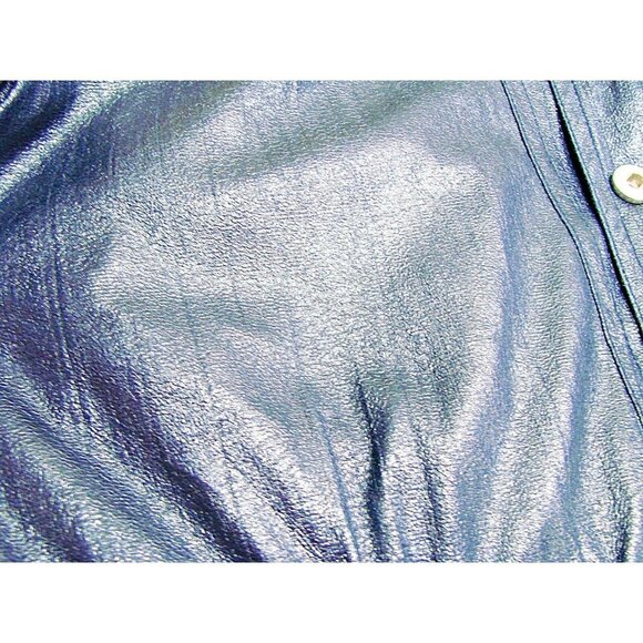 Erin London Sheen Shiny Faux Leather Like Lightweight Fashion Jacket Coat Sz M/L - Picture 10 of 12